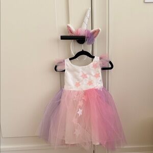 Pottery Barn Kids Unicorn Costume with Pink and Purple Tulle 3T